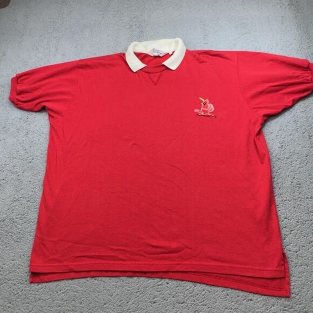Vintage St Louis Cardinals Shirt Mens XL Red‎ Chalk Line Polo Baseball 90s MLB